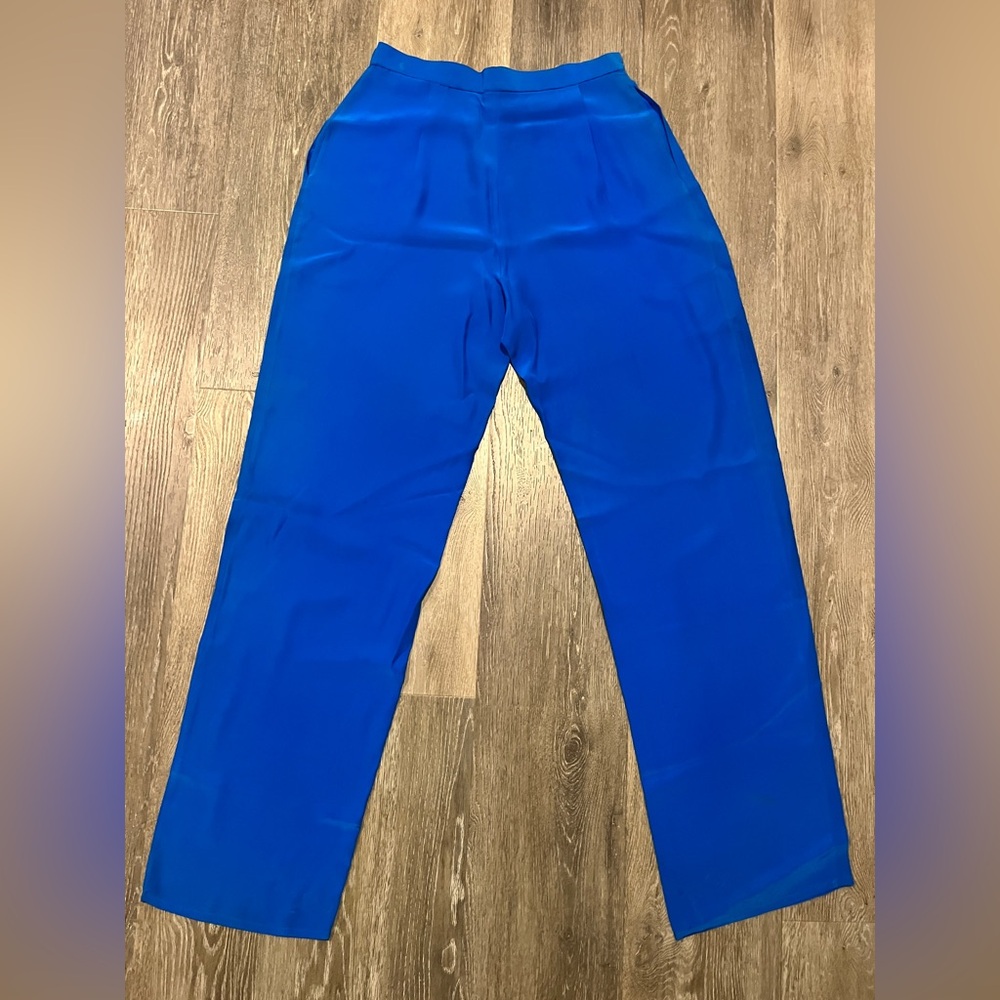 Vintage Blue Silk Pants | 8 [EU 40 - fits like a M]